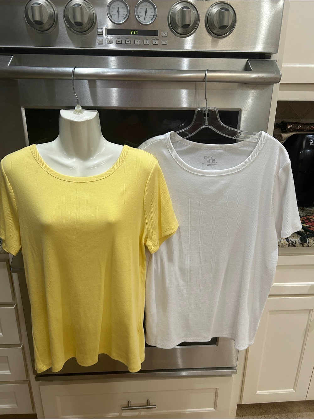 Time and Tru Yellow Short-Sleeve Scoop Neck Tee
